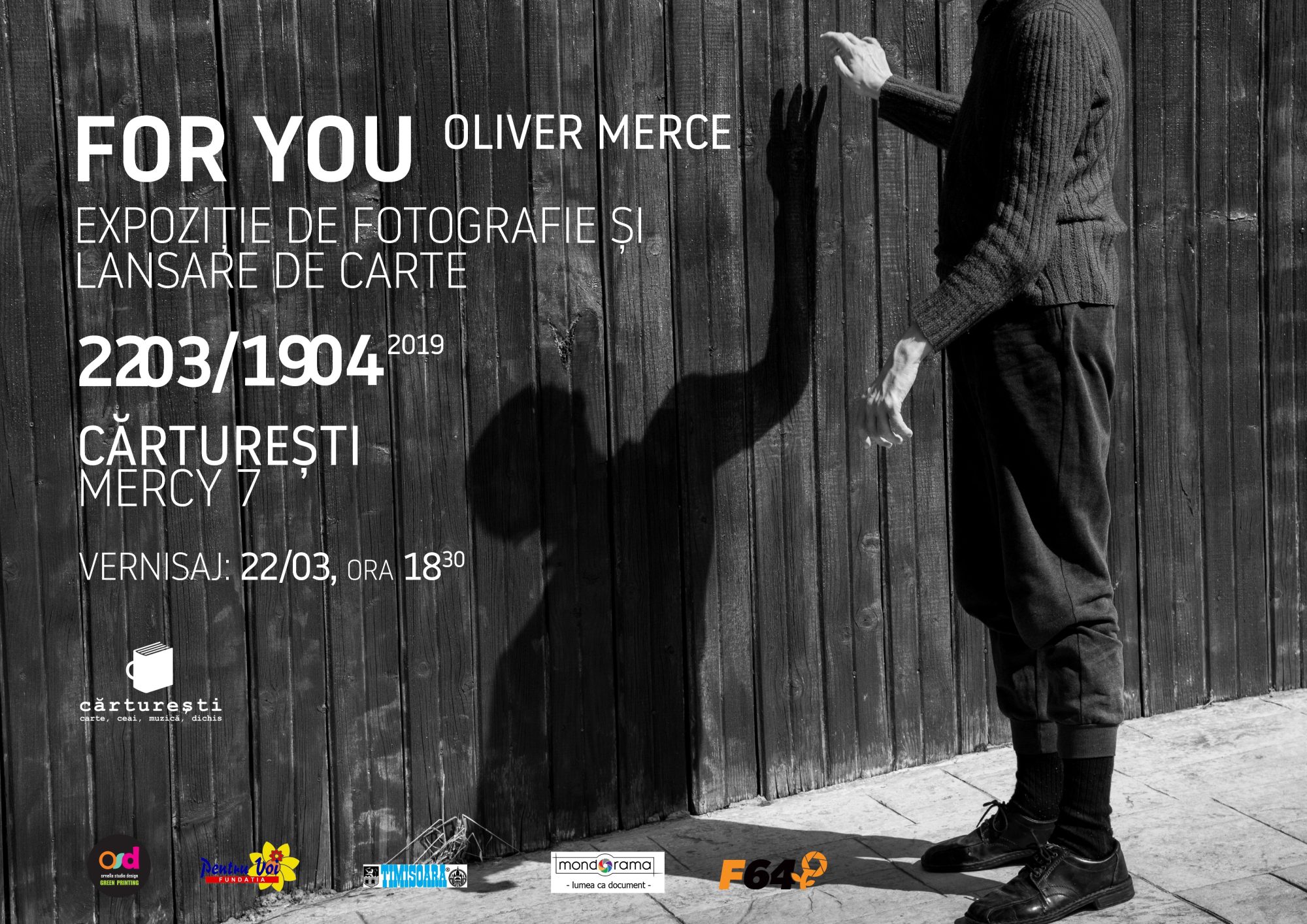  For You – proiect caritabil Oliver Merce: expoziție și lansare de carte
